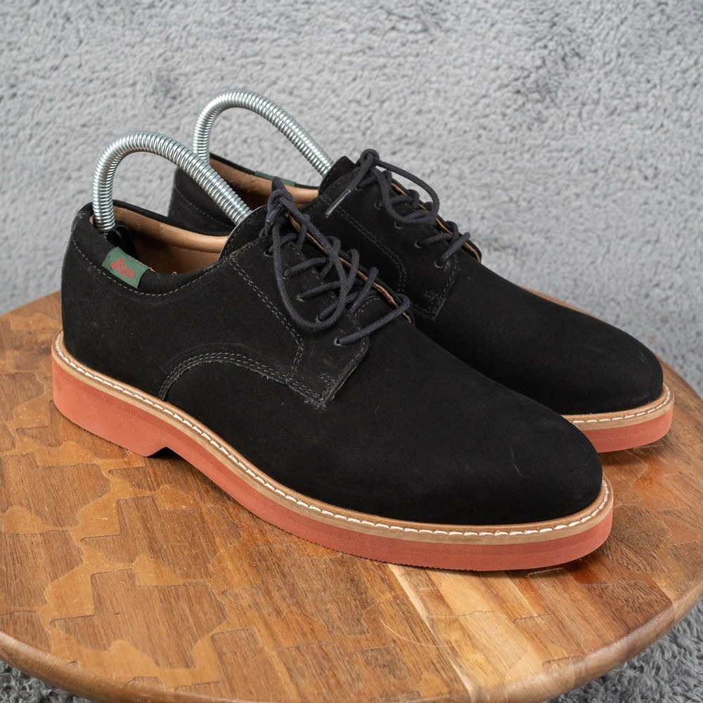 G.H. Bass Women's Denise Buck Shoes Black Leather Lace Up Size 8.5 B‎